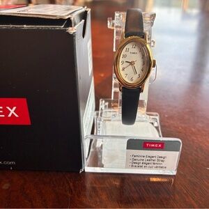 Timex Gold Case with Black Leather Strap Smartwatch